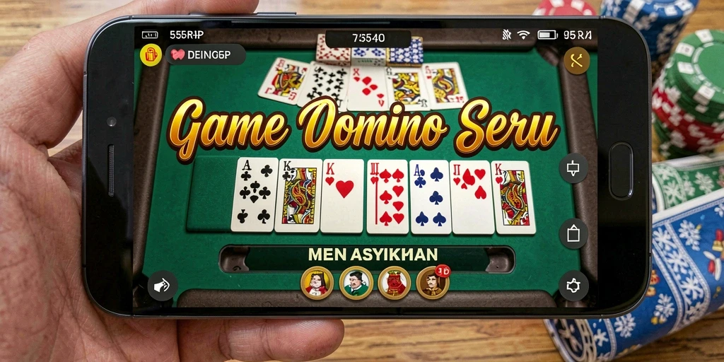 Tampilan seru gameplay Domino di 55RP dengan interaksi pemain.