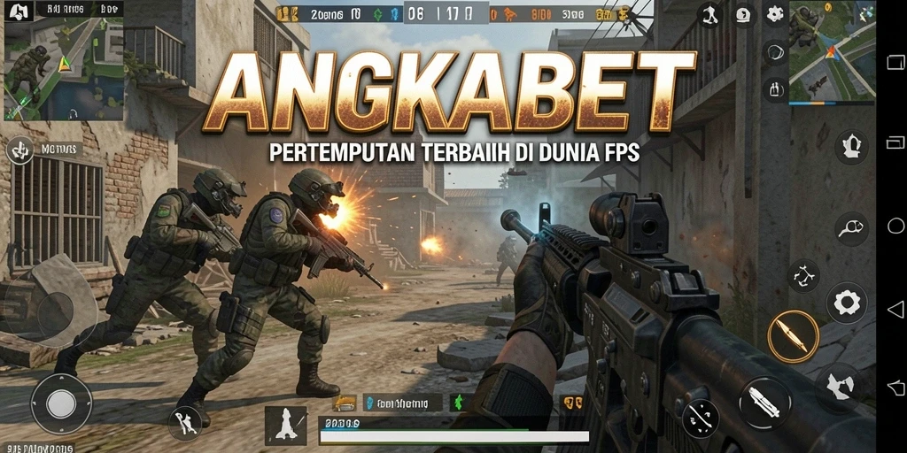 Screenshot utama ANGKABET menampilkan aksi gameplay FPS yang mendebarkan.