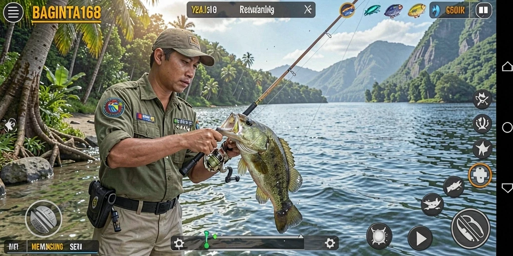 Tampilan menakjubkan dari gameplay memancing BAGINTA168.