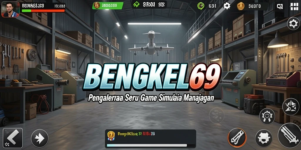 Screenshot gameplay BENGKEL69 menunjukkan aksi perbaikan kendaraan yang penuh tantangan.