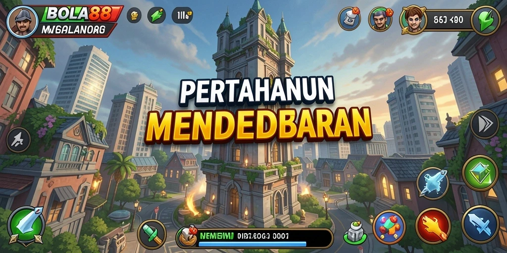 Tampilan gameplay BOLA88 yang menegangkan dalam Tower Defense.