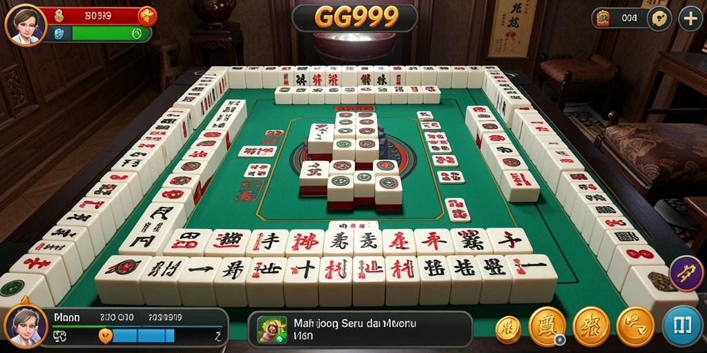 Screenshot utama GG999 menunjukkan gameplay Mahjong yang menarik.