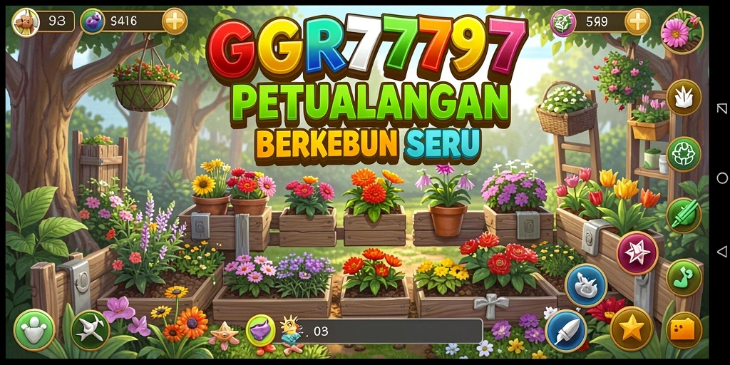 Tampilan menarik dari game berkebun GGR7777 dengan berbagai tanaman.