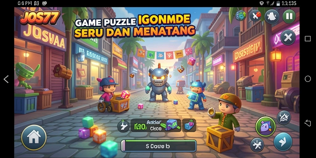 Tampilan gameplay seru dari JOS77 saat menyelesaikan puzzle.