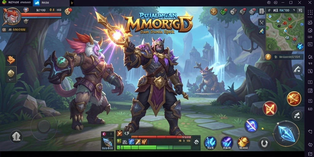 Screenshot KPK100 menampilkan serunya bertempur di dunia MMORPG.