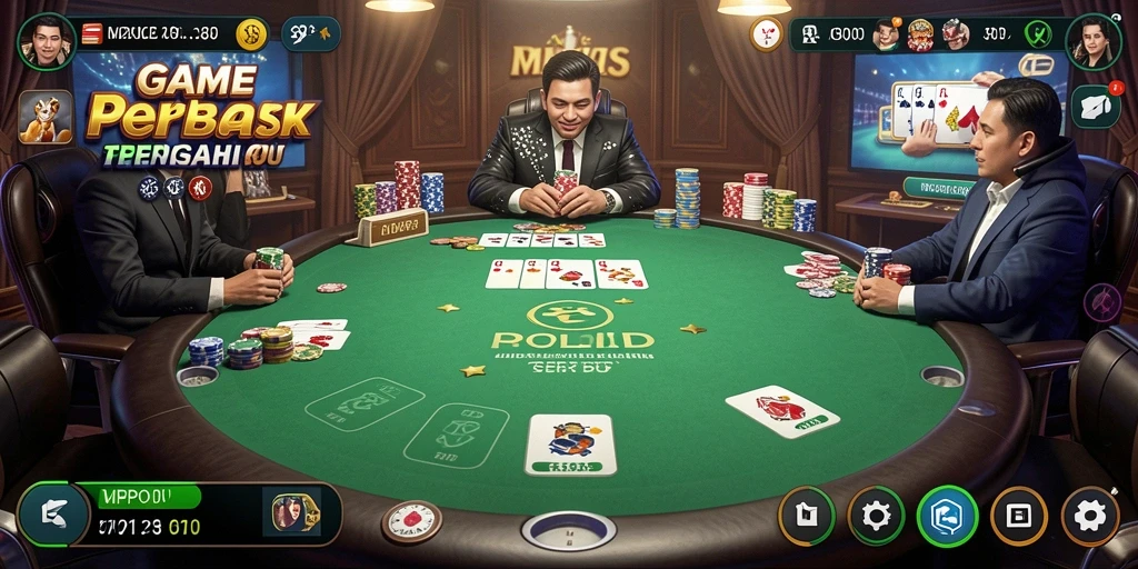 Tampilan gameplay seru di MPOID dengan suasana Poker yang mendebarkan.