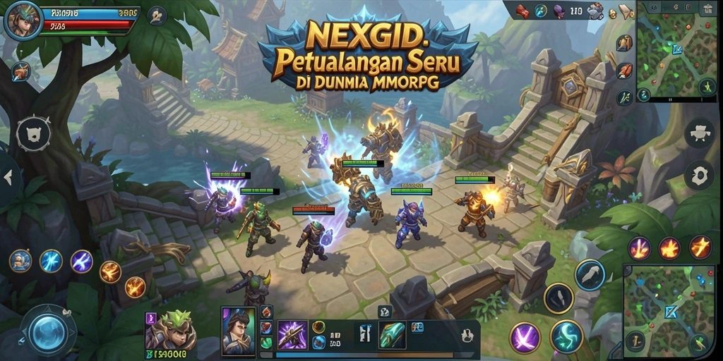 Gameplay seru NEXGID di dunia MMORPG yang luas.