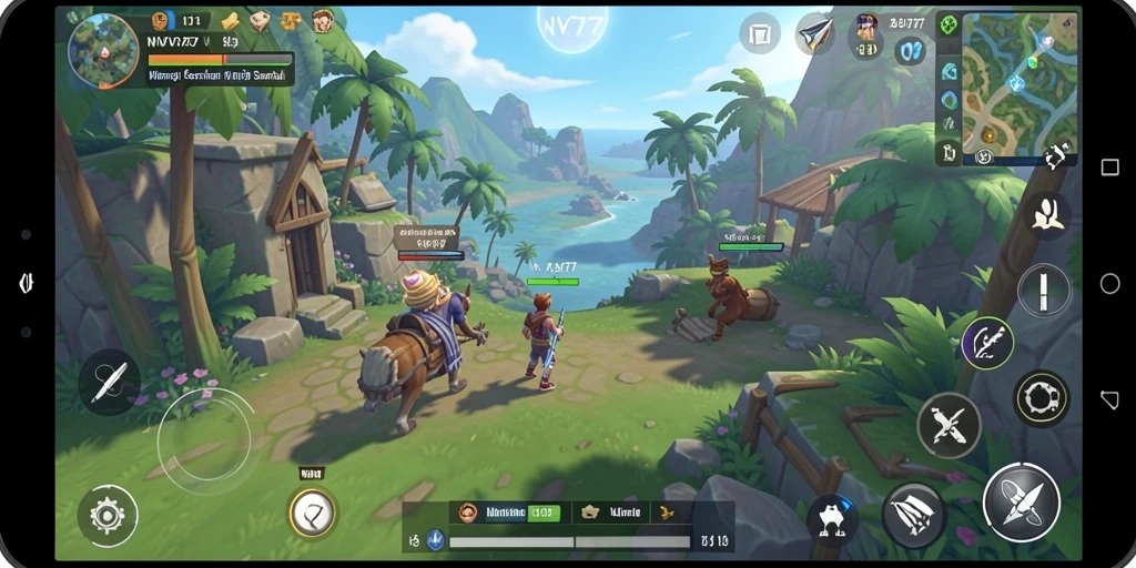 Tampilan gameplay <strong>NV77</strong> yang penuh warna dan menyenangkan.
