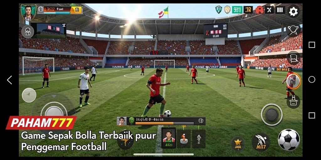 Tampilan menarik gameplay PAHAM777 dengan aksi sepak bola mendebarkan.