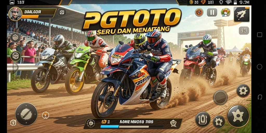 Tampilan gameplay PGTOTO dengan trek balap yang menantang.