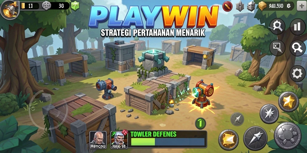 Gameplay seru di PLAYWIN dengan strategi pertahanan yang mendebarkan.