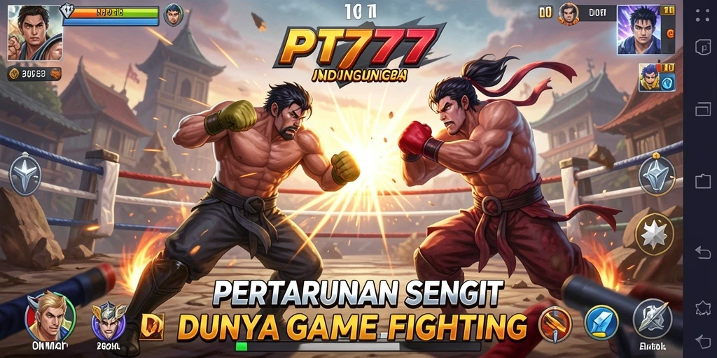 Screenshot gameplay PT777 menunjukkan pertarungan dinamis yang memukau.