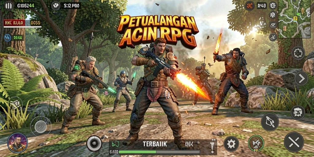 Screenshot gameplay dari RR44 menampilkan aksi pertempuran yang memukau.