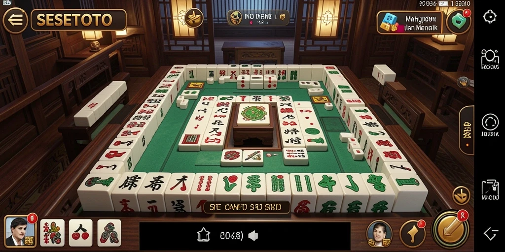 Tampilan gameplay SESETOTO dengan grafis Mahjong yang menarik.