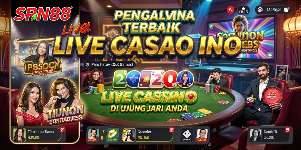 Screenshot gameplay SPN88 menampilkan dealer profesional dalam sesi Live Casino.