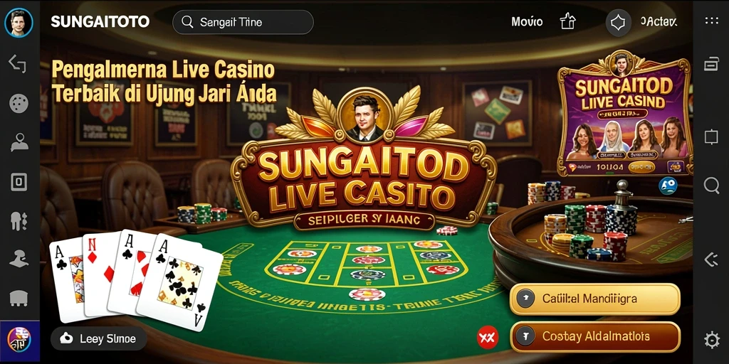 Tampilan gameplay Live Casino yang mendebarkan di SUNGAITOTO.