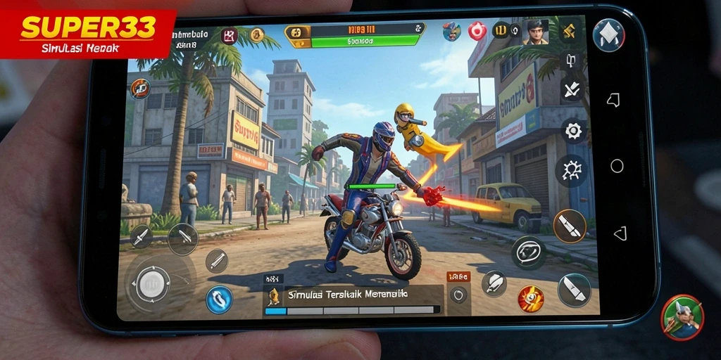 Tampilan gameplay yang imersif dan interaktif dari SUPER33.